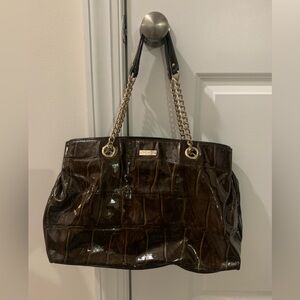 Kate Spade Brown Leather Glossy Bag